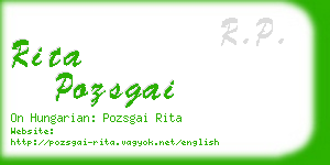 rita pozsgai business card